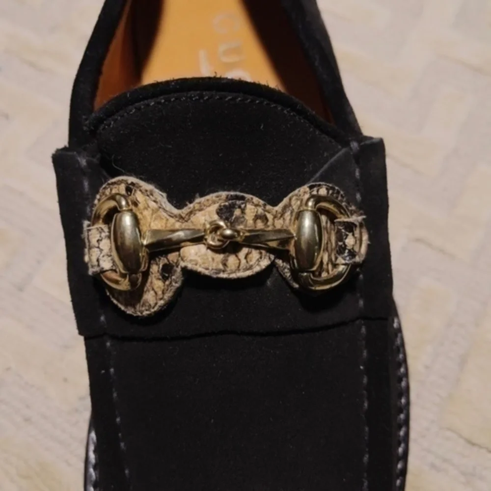 Gucci Mens Suede Horsebit Loafers